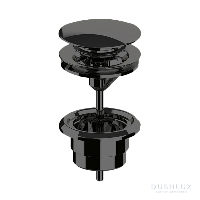 Фото Almar Mixers Донный клапан 1"1/4 для раковины, цвет: черный металл брашированный PVD