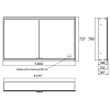 EMCO Prime2 Зеркальный шкаф 120x70см., с подсветкой, встраиваемый, 2 двери, 2 полки, розетка, цвет: черный