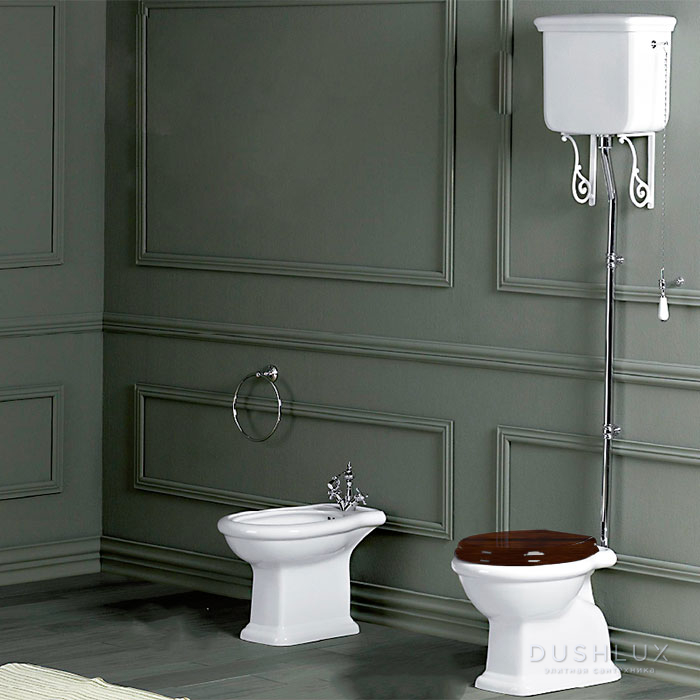 SIMAS Lante Унитаз напольный, выпуск в пол, 38,5х58см, цвет: белый/хром ...