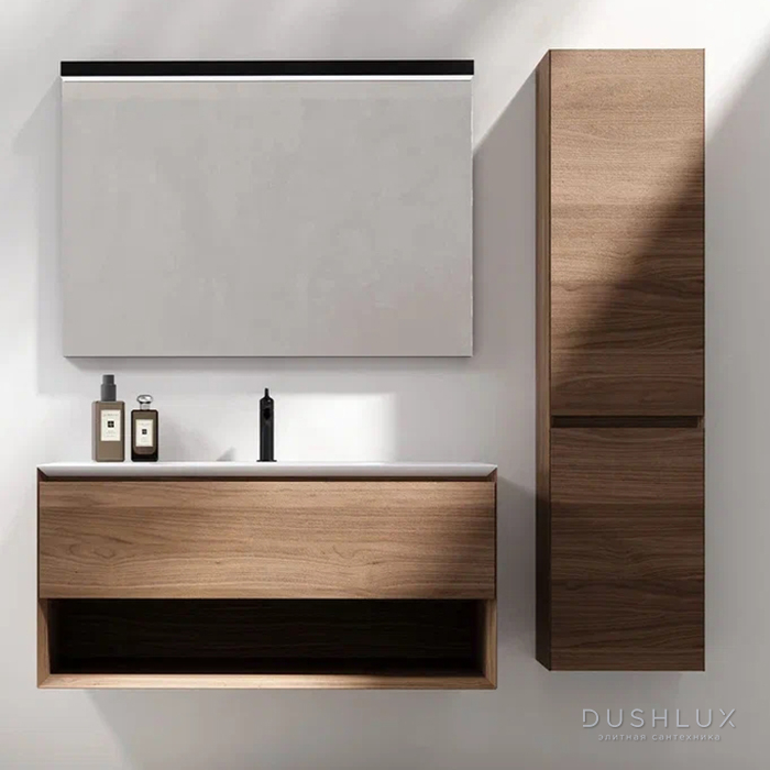Фото Verona Style Shape Шкаф-пенал подвесной 40х20х150см., 2 распашных дверки, Dx, W11 Walnut (Орех)