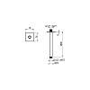 Almar 316 Stainless Steel Кронштейн для верхнего душа, потолочный, 20 см с квадратным отражателем, цвет: нержавеющая сталь брашированная AISI 316