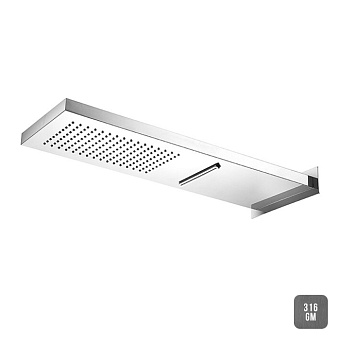 Almar Верхний душ 53.7x19.2см, настенный, 2 режима, нерж. сталь, цвет: Gun Metal Brushed 316 PVD
