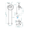 THG CORVAIR FIOR DI BOSCO Смеситель для ванны напольный, с ручным душем и шлангом 1500 мм., цвет: хром