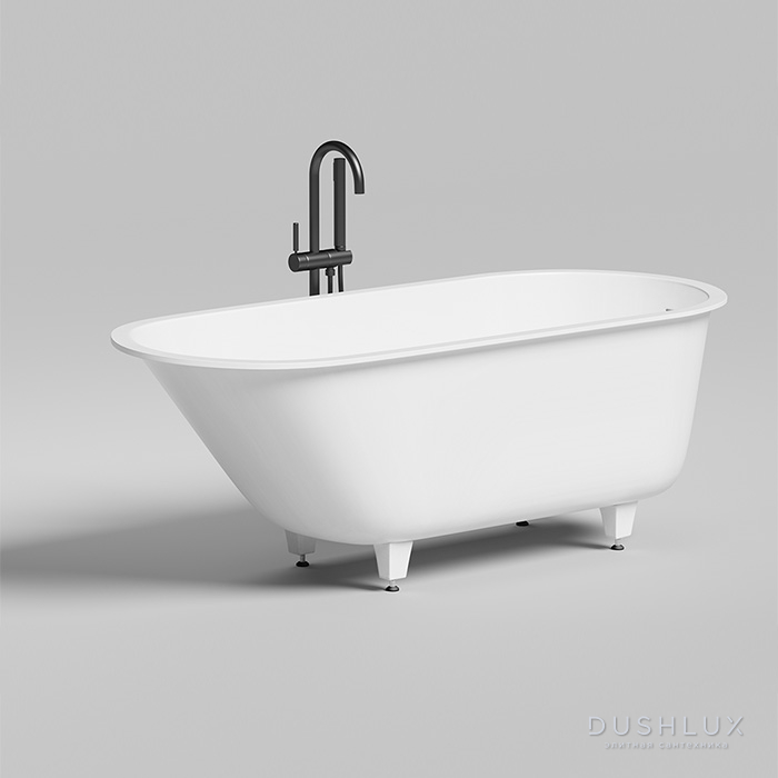 Фото Salini Ornella KIT Встраиваемая ванна 170x80x60см, овальная, материал: S-Sense, цвет: глянцевый белый