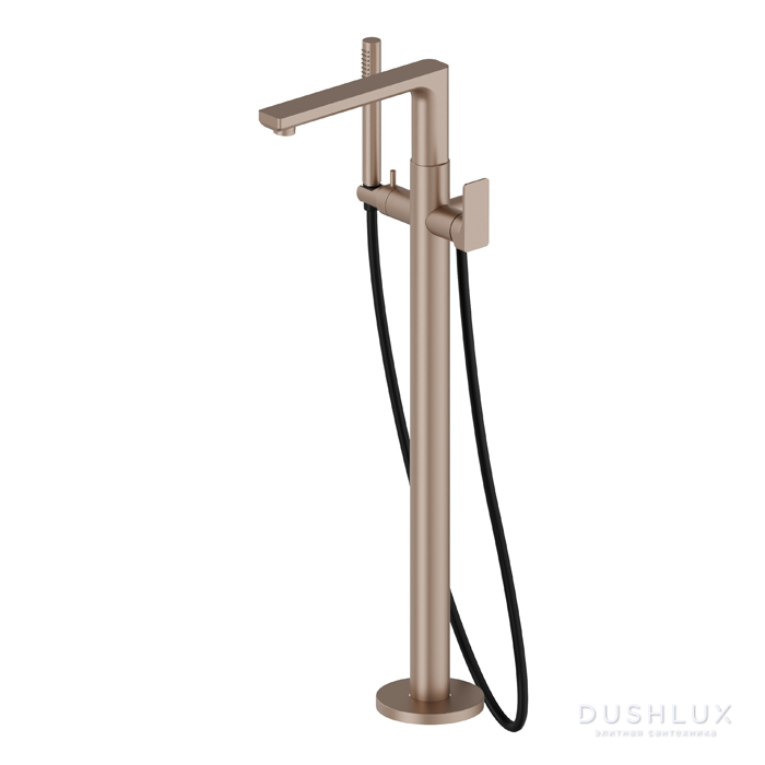 Фото Newform B-Easy Смеситель для ванны, напольный, с ручным душем, цвет: copper satin