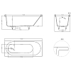 Salini Lofo Ванна 180x80x61см, встраиваемая, Gelcoat, без слива-перелива, с ножками, цвет: белый глянцевый