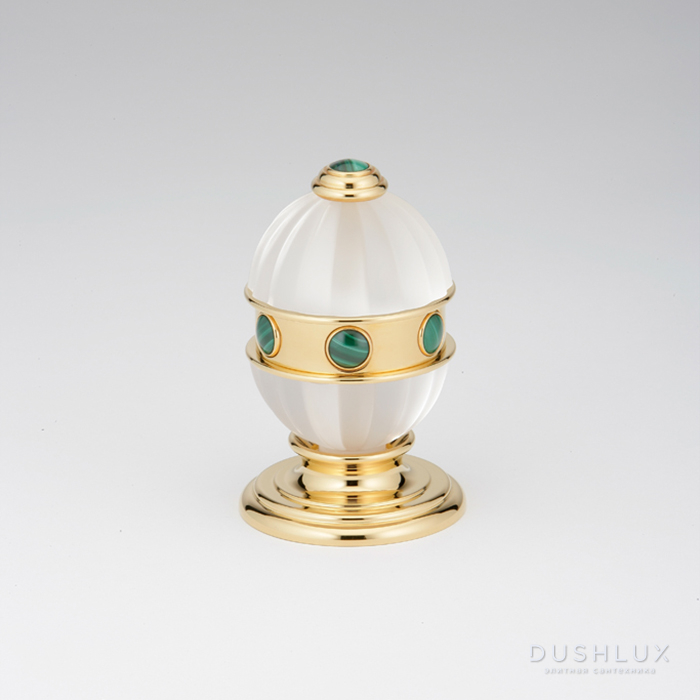 Фото THG Amboise Malachite Вентиль смесителя для раковины, вставки малахит, цвет полированное золото