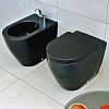 Flaminia Link Унитаз напольный 56x36xh42см, с универсальным выпуском, с системой goclean®, цвет: черный глянцевый