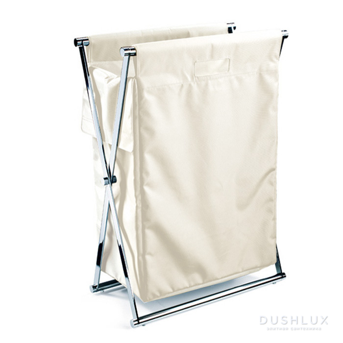 Фото Decor Walther Cross WB Корзина для белья 58.5x32x82см, цвет: хром/белый