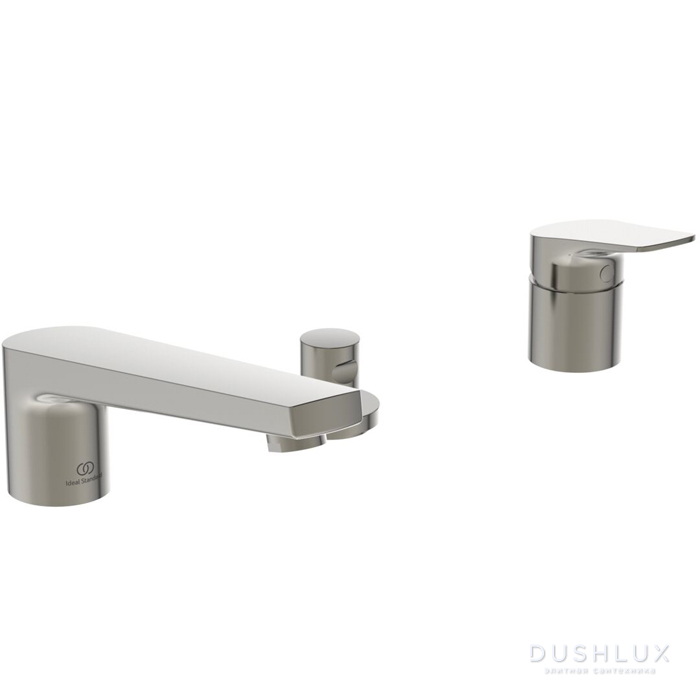 Фото Ideal Standard La Dolce Vita Смеситель для ванны, на 4 отв., с ручным душем, цвет: PVD Silver Storm (Серебряный Шторм)