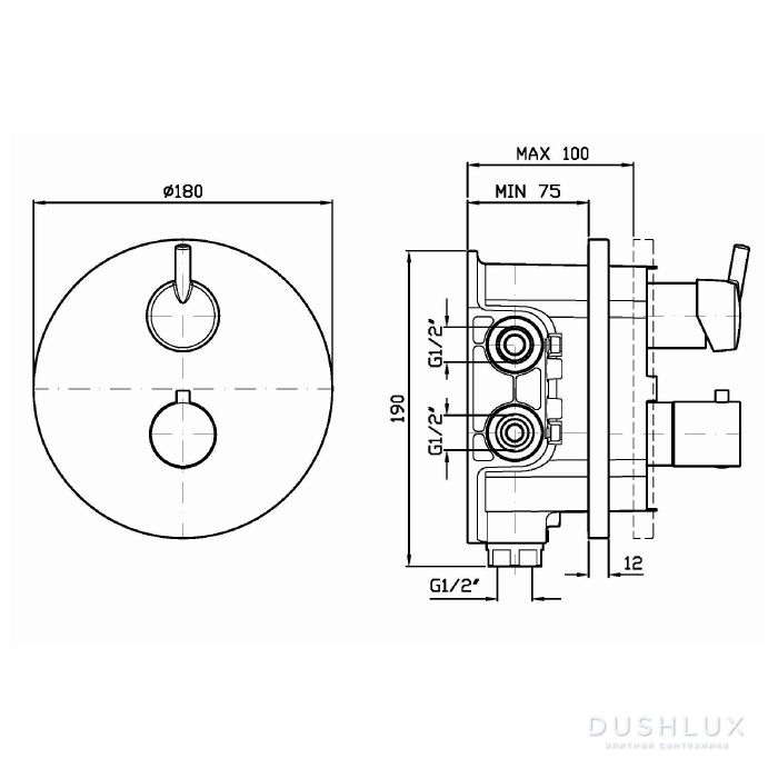 Zucchetti Simply beautiful Встроенный термостатический смеситель с ...