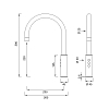 CEA Design ETW Кран для кухни, 1 отв., с поворотным изливом, цвет: нержавеющая сталь