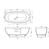 Dea Design Edge Ванна 170x78хh56см., отдельностоящая, цвет: белый