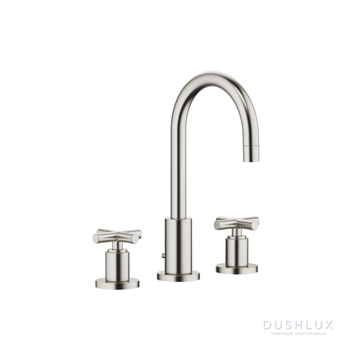 Фото Dornbracht Tara. Смеситель для раковины, на 3 отв., цвет: платина матовая
