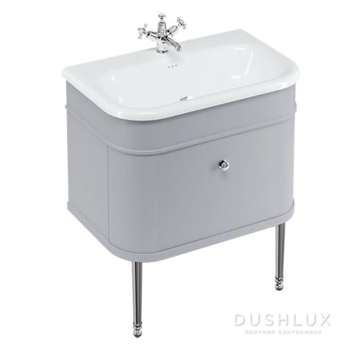 Фото Burlington Chalfont Тумба с раковиной, 75x48см., напольная, цвет: серый матовый/хром