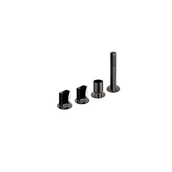 Fantini Venezia Смеситель для ванны, набортный, 4 отв., без излива, цвет: Matt Gun Metal PVD