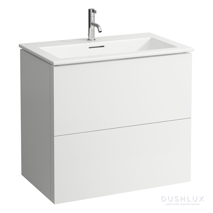 Фото Laufen Kartell Тумба с раковиной 80х50х72.5cм., подвесная, 2 ящика, с 1 отв., цвет: белый матовый