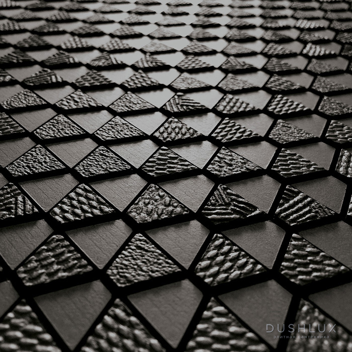 Фото Sergio Savino Clessidra Decorato Микромозаика 30x28см, настенная, цвет: Nero Africa