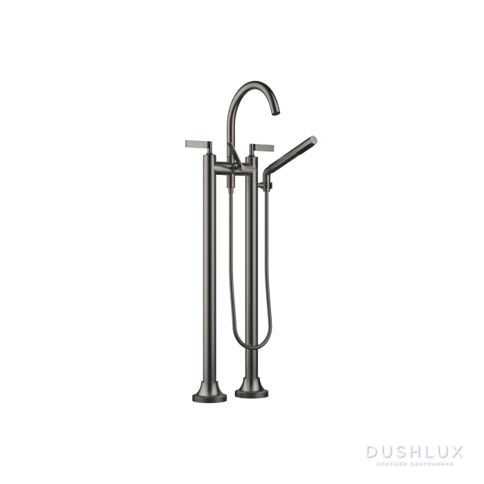 Фото Dornbracht VAIA Смеситель для ванны, напольный, с ручным душем, цвет: Dark Platinum matt