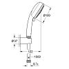 Grohe NTempestaCosmo 100 III Душ.набор,9,5 л/м, цвет: хром