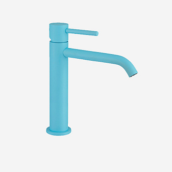 Webert Elio Slim Смеситель для раковины, h200мм, на 1 отв., с донным клапаном, цвет: Turchese