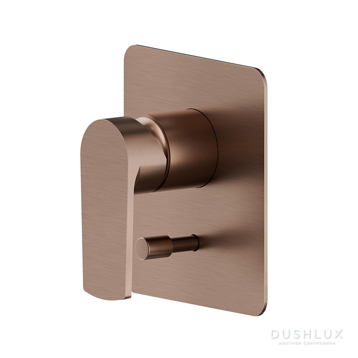 Фото Newform Haka Смеситель для душа, встраиваемый, на 2 источника, цвет: PVD brushed copper bronze