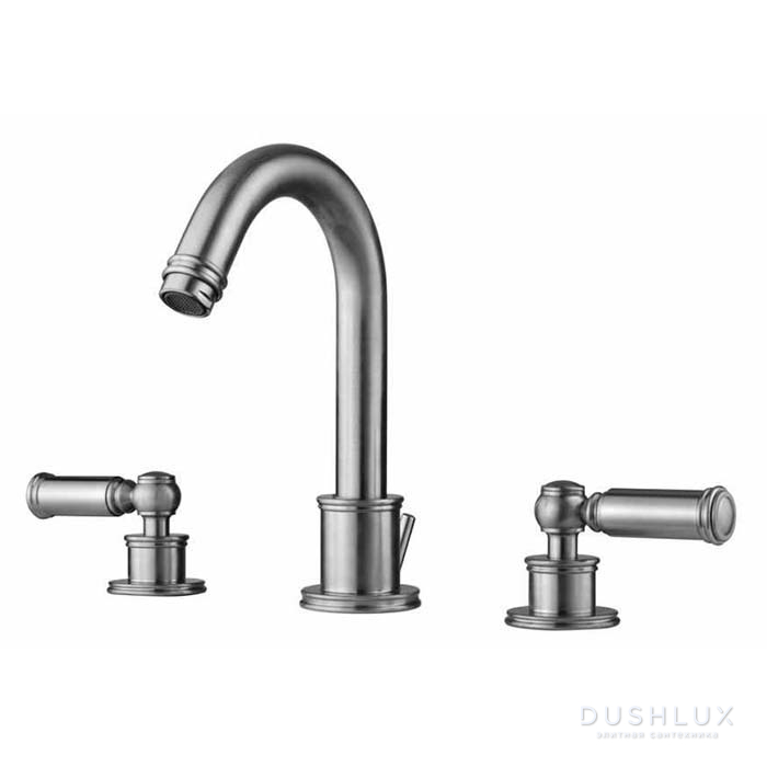 Фото Bossini Liberty Смеситель для раковины на 3 отверстия с поворотным изливом и заглушкой 1”1/4, цвет: хром