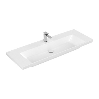 Villeroy&Boch Subway 3.0 Раковина 130х47х17см., 1 отв., подвесная, CeramicPlus, без перелива, цвет: белый камень