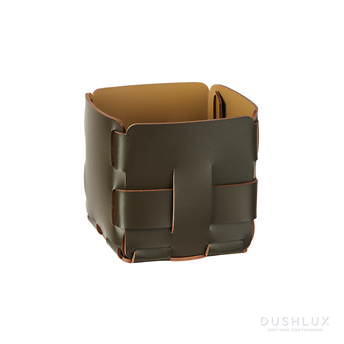 Фото Colombo Adj Корзинка Mini Bottega, 12x12H13 см, цвет: оливковый/горчичный