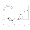 CEA Design ZIQQ Смеситель для раковины, 2 отв., прогрессивный, с поворотным изливом, цвет: PVD черный сатинированный