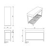 Decor Walther DW 67 Скамья с полочкой 90x30x52см, цвет: хром/черный