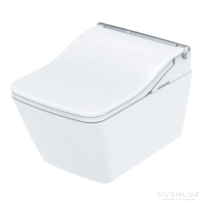 Фото TOTO Washlet SW Комплект: унитаз 39х44см., подвесной, безободковый, сиденье с управлением, модуль для установки, клавиша смыва, цвет: белый