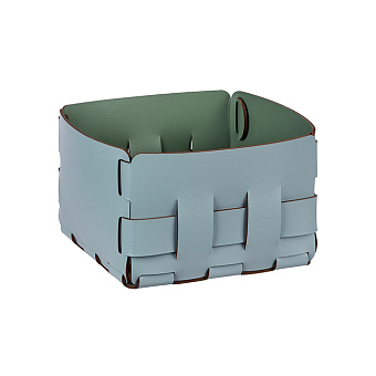 Colombo Adj Корзинка Mini Bottega, 19x19H13 см, цвет: небесный/эвкалипт