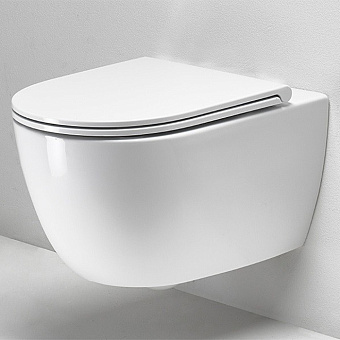 Simas Trevi Унитаз 56x37см., подвесной, безободковый, цвет: белый матовый