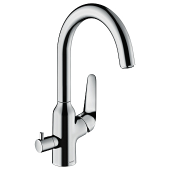 Hansgrohe Focus M42 Кухонный смеситель на 1 отв, однорычажный, поворотный излив 224мм, h221мм, 1jet, с запорн.вентилем, цвет: хром