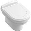Villeroy Boch Hommage, Унитаз навесной, горизонтальный выпуск, размер 37x60см, с антигрязевым покрытием CeramicPlus, цвет: белый