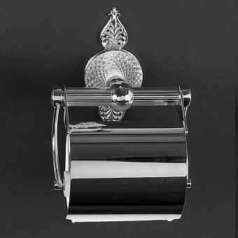 Cristal et Bronze Palmette cristal Держатель туалетной бумаги с крышкой, подвесной монтаж, цвет: хром