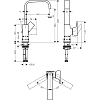 Hansgrohe Metropol Смеситель для раковины 230, на 1 отв, с донным клапаном, излив 165мм, цвет: хром