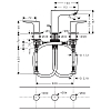 Hansgrohe Talis E Смеситель для раковины 150, на 3 отв, с донным клапаном, излив 112мм, цвет: шлифованная бронза