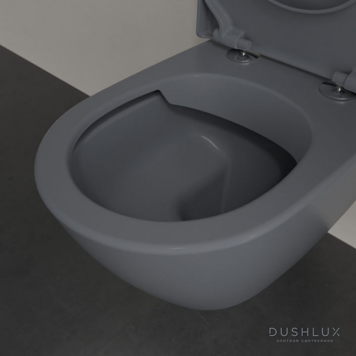 Фото Villeroy&Boch Subway 2.0 Унитаз 37х56х36.5см., подвесной, DirectFlush, CeramicPlus, цвет: Graphite
