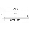 Paffoni Syncro Верхний душ 20x20cм., антикальций, цвет: Steel looking