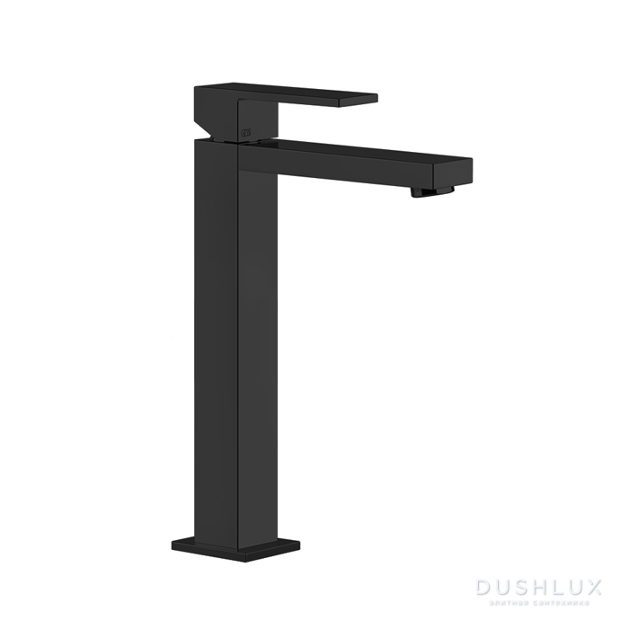 Фото Gessi Rettangolo Смеситель для раковины с высоким изливом 128мм, цвет: Black XL