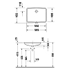 Duravit No.1 Раковина 55x40см., встраиваемая снизу, без отв., с переливом, цвет: белый глянцевый