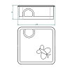 THG CAPUCINE VERT DECOR PLATINE Ваза керамическая, настольная, декор платина/зеленый, цвет: белый