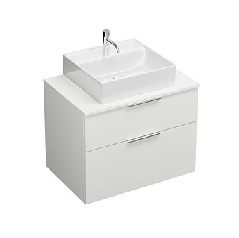 Burgbad Eqio Комплект мебели 80x55x60см с крам. умыв. квадратным, цвет белый, с 1 отв под смес, 2 ящика, ручки G0252, цвет: белый матовый