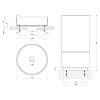 Gessi 316 Раковина 40x90 см, без отв., напольная, отдельностоящая, с сифоном, слив в пол, цвет: Steel brushed