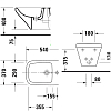 Duravit DuraStyle Биде подвесное 54x37см., 1 отв., с креплением, цвет: белый