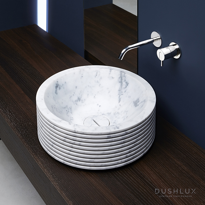 Фото Antonio Lupi Introverso Раковина 45x45 см, без отв., цвет: Marmo Carrara