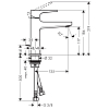 Hansgrohe Metropol Смеситель для раковины 110, на 1 отв, с донным клапаном, излив 135мм, h117мм, цвет: хром
