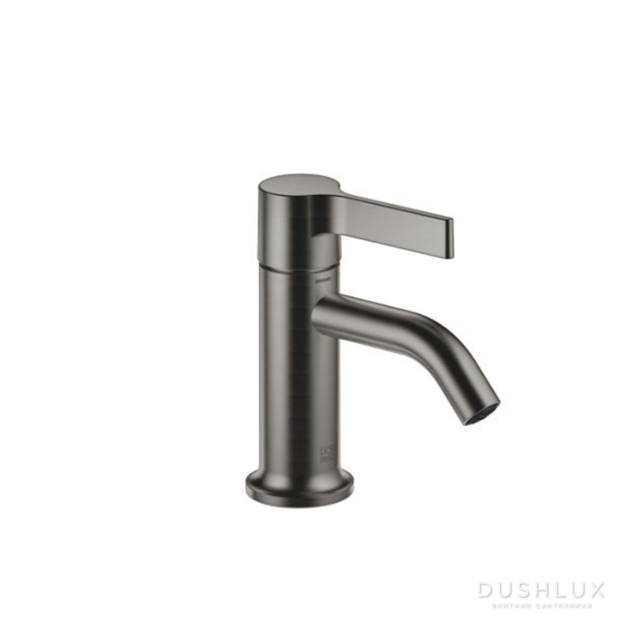 Фото Dornbracht Vaia Смеситель для раковины, на 1 отв., с донным клапаном, цвет: Dark Platinum сатинированная